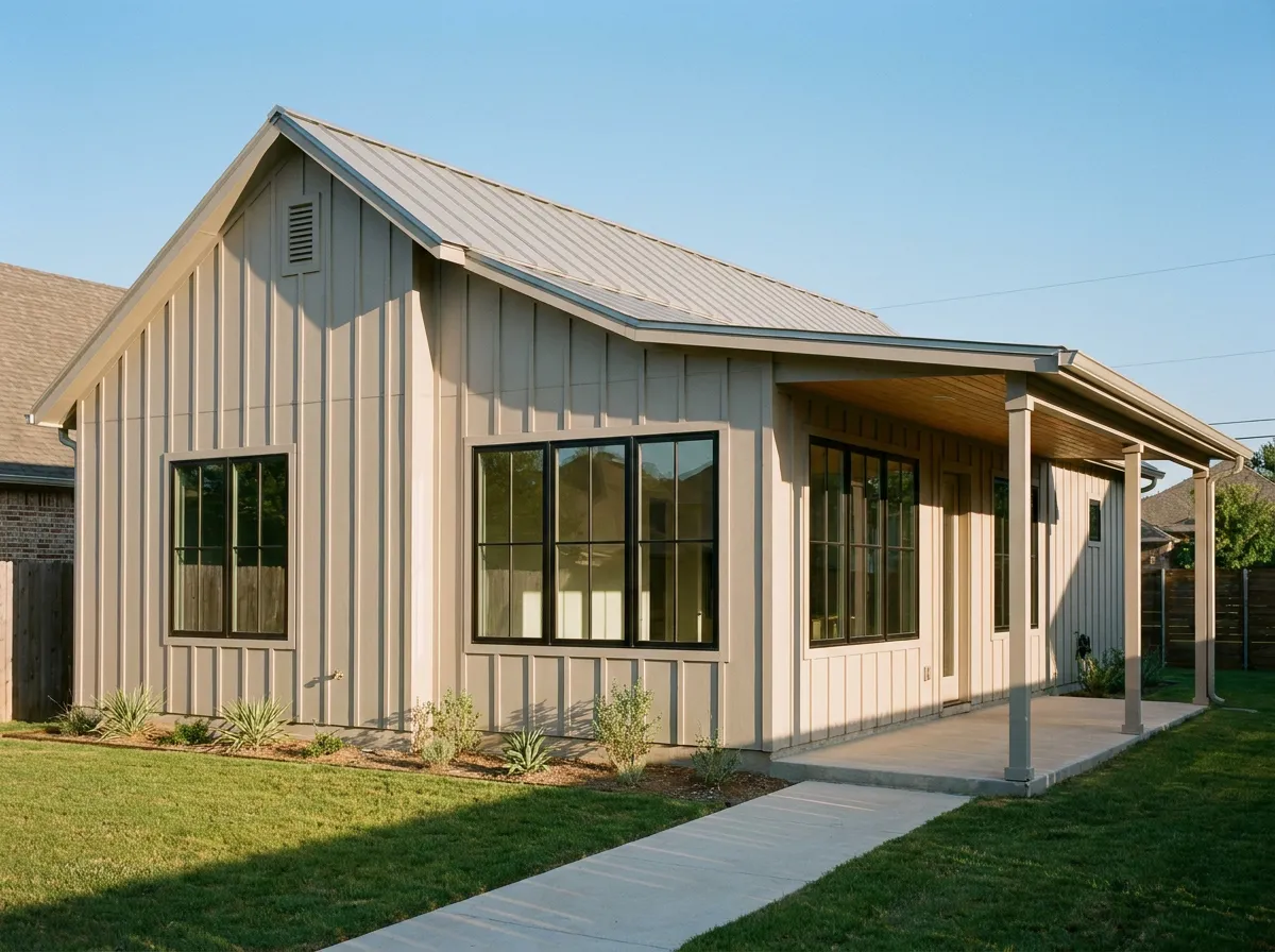 Detached accessory dwelling unit with an attached covered patio